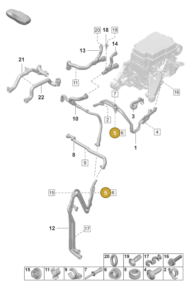 9J1121268 — Porsche Taycan Sport Turismo (2019-2024) diagram p56155500, position 5