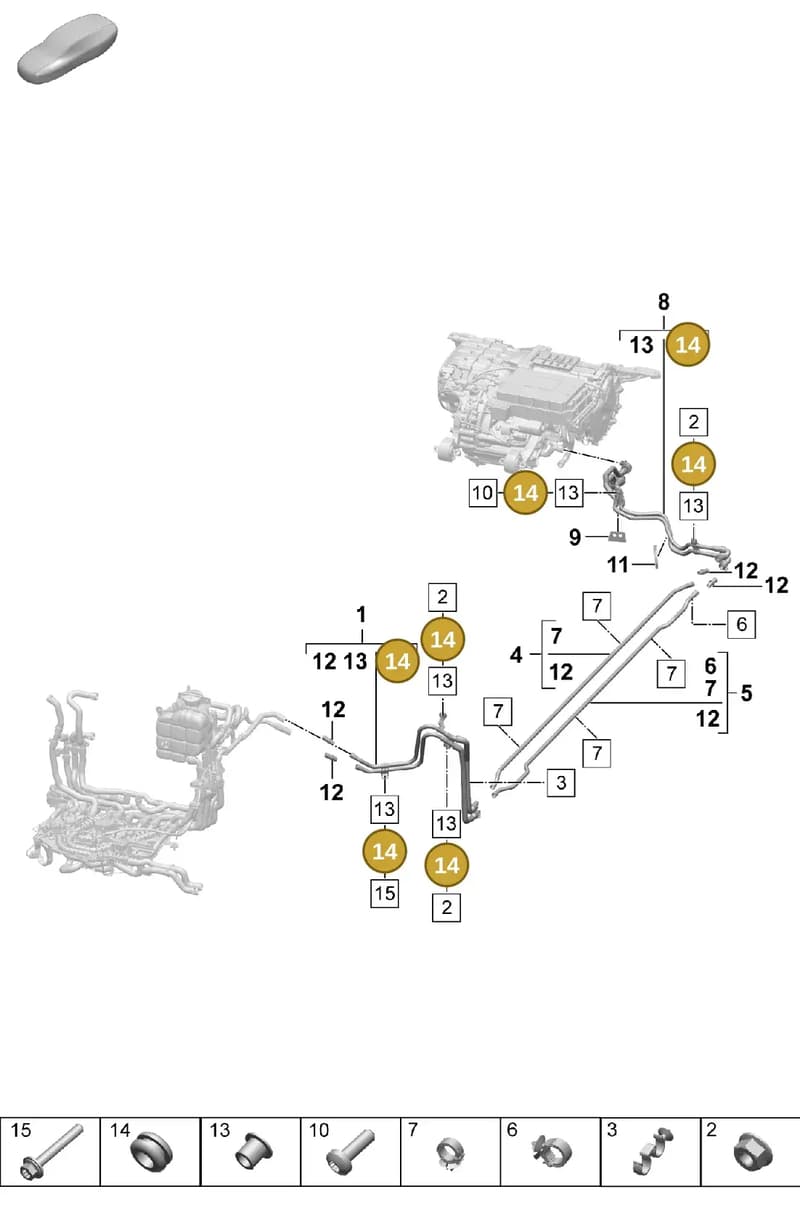 9J1121268 — Porsche Taycan Sport Turismo (2023-2025) diagram p64155070, position 14