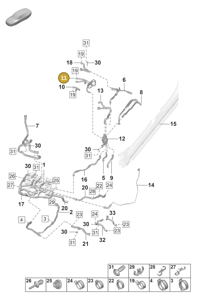 9J1121624 — Porsche Taycan Sport Turismo (2019-2024) diagram p56155050, position 11