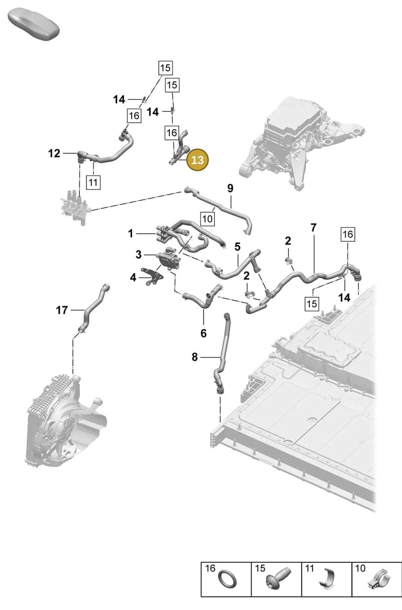 9J1121661 — Porsche Taycan Sport Turismo (2023-2025) diagram p64155500, position 13