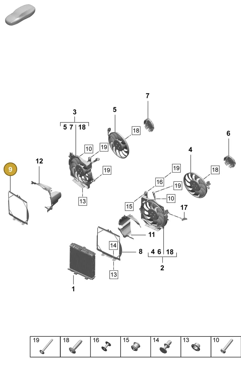 9J1122356A — Porsche Taycan Sport Turismo (2023-2025) diagram p64155200, position 9