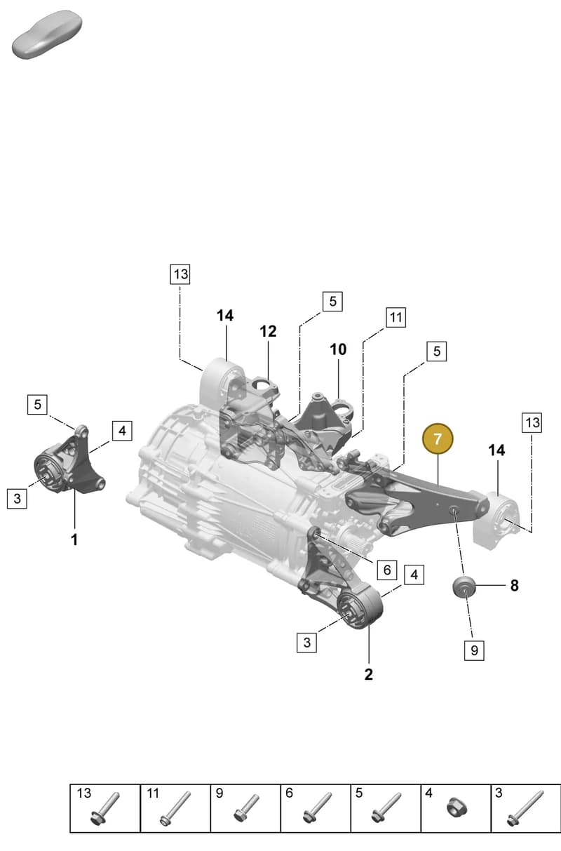 9J1199208D — Porsche Taycan Sport Turismo (2023-2025) diagram p64159000, position 7