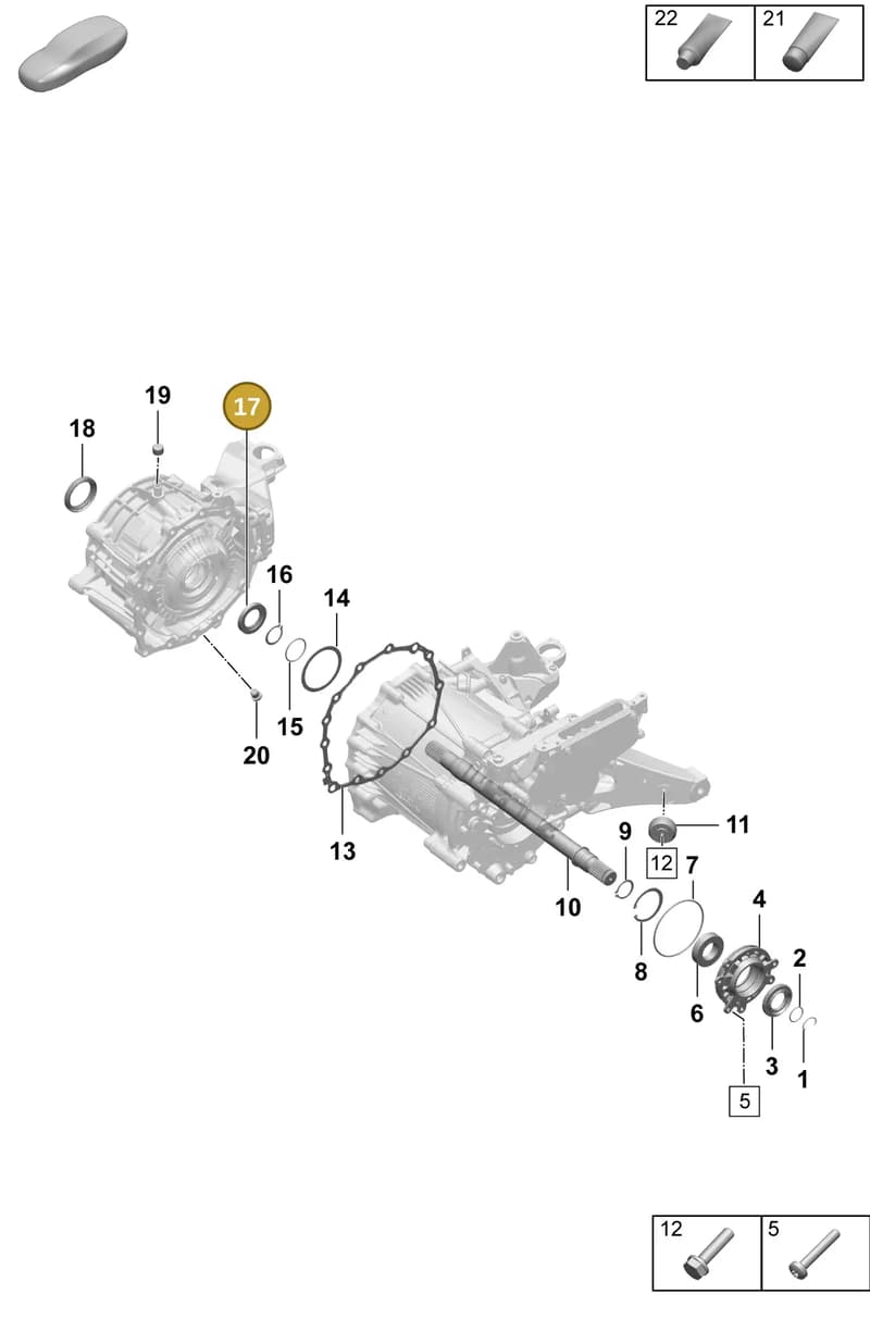 9J1409399A — Porsche Taycan Sport Turismo (2023-2025) diagram p64354100, position 17