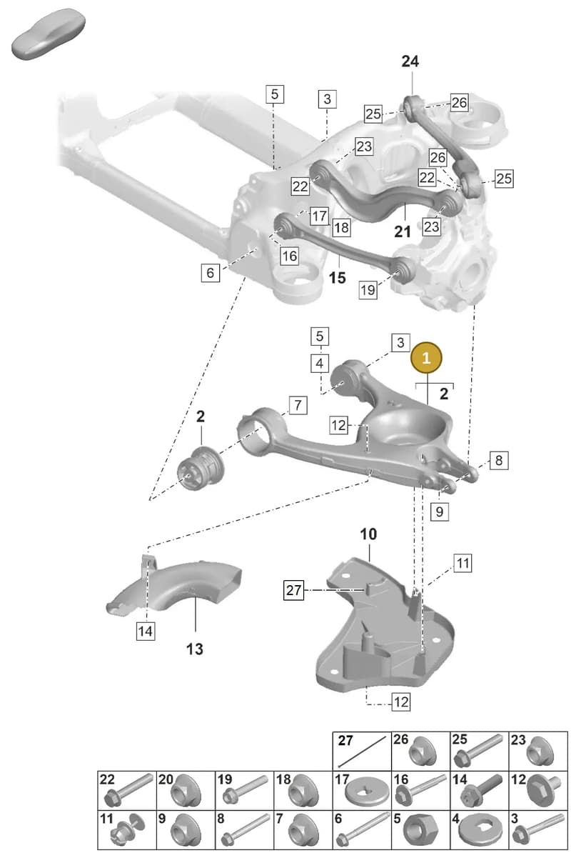 9J1505311B — Porsche Taycan Sport Turismo (2023-2025) diagram p56501050, position 1
