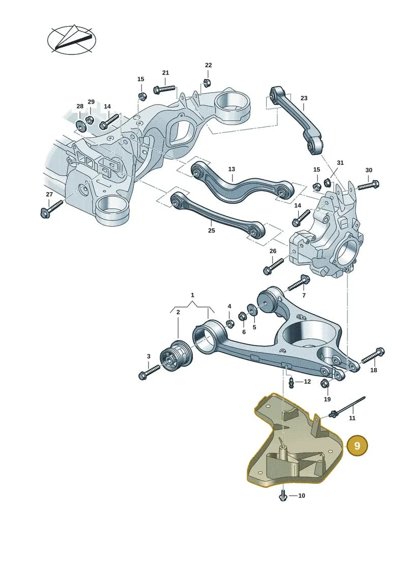 9J1505334E — Audi RS e-tron GT (2020-2025) diagram 4j1505300, position 9
