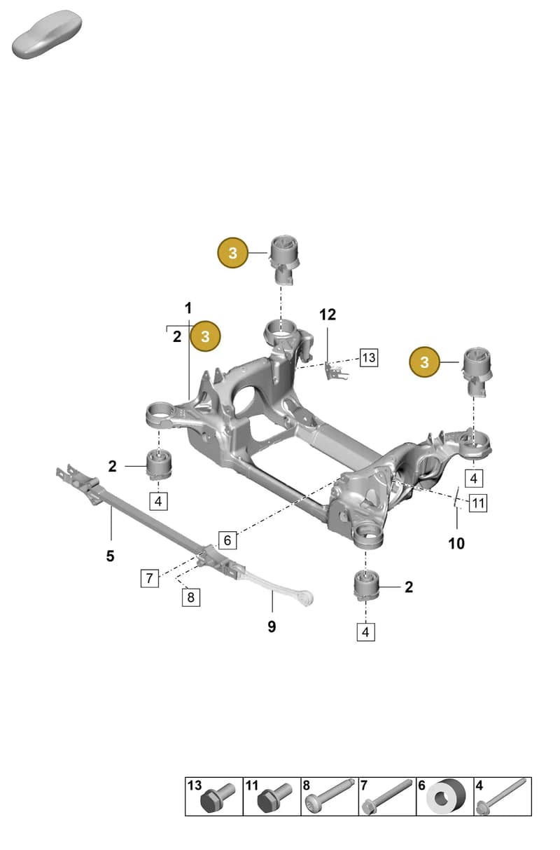 9J1505543B — Porsche Taycan Sport Turismo (2023-2025) diagram p64501000, position 3