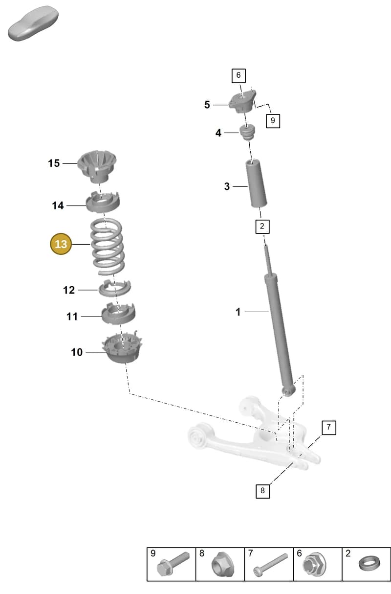9J1511115B504 — Porsche Taycan Sport Turismo (2019-2024) diagram p56502010, position 13