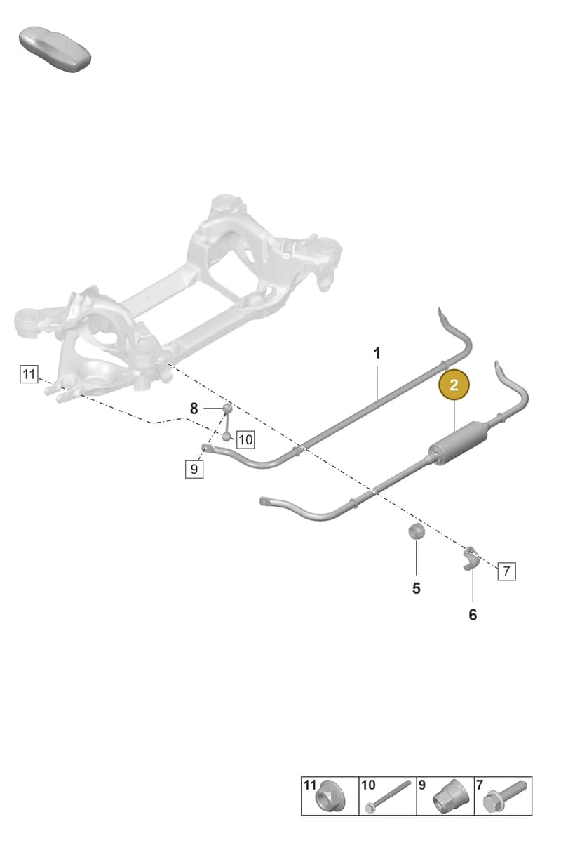 9J1511407Y — Porsche Taycan Sport Turismo (2019-2024) diagram p56501310, position 2