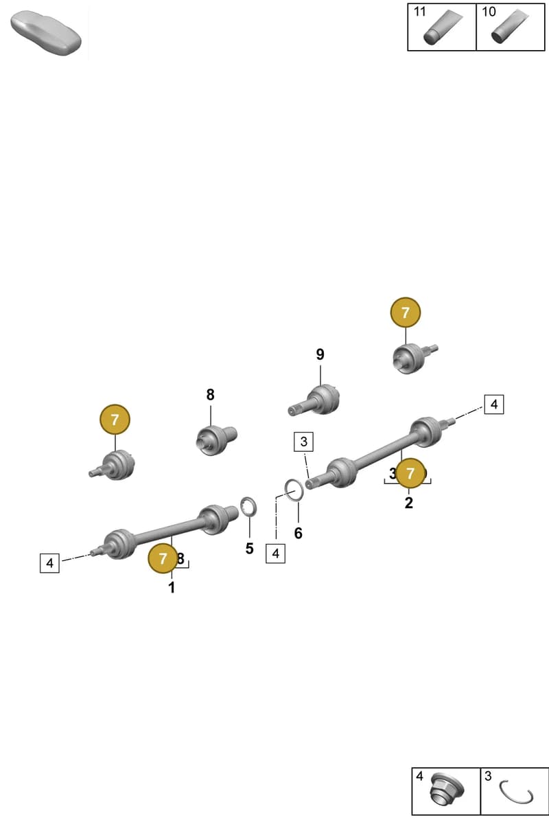 9J1598001 — Porsche Taycan Sport Turismo (2019-2024) diagram p64501100, position 7