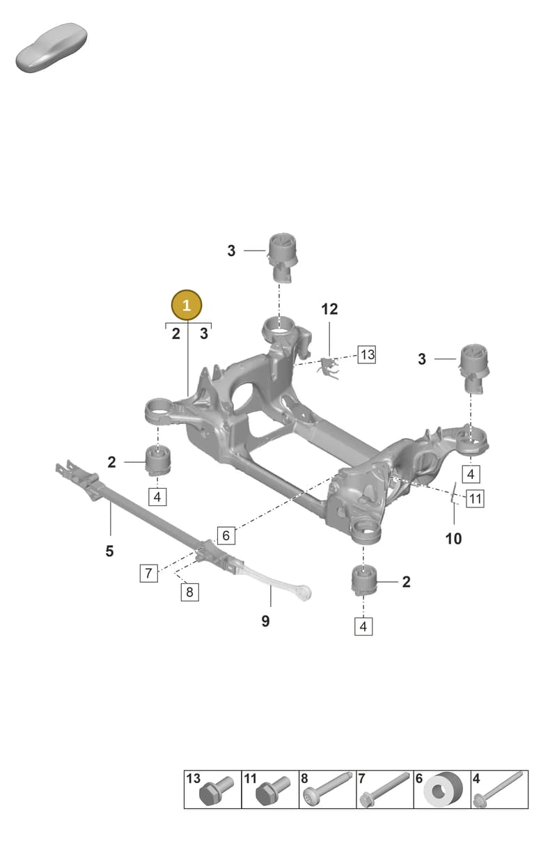 9J1599030H — Porsche Taycan Sport Turismo (2019-2024) diagram p56501000, position 1