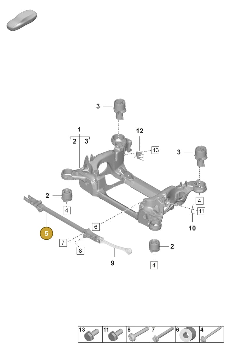 9J1599301D — Porsche Taycan Sport Turismo (2019-2024) diagram p56501000, position 5