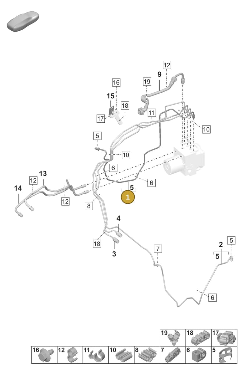 9J1611708N — Porsche Taycan Sport Turismo (2023-2025) diagram p56604010, position 1