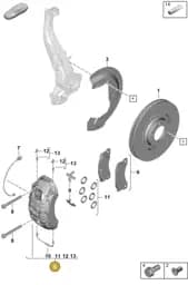 9J1615123AL Porsche Caliper without Brake Pads
