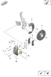 9J1615124AJ Porsche Caliper without Brake Pads
