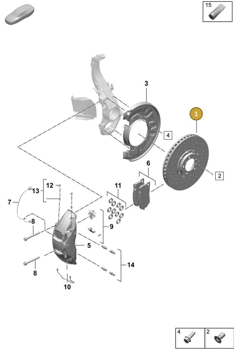 9J1615302D — Porsche Taycan Sport Turismo (2023-2025) diagram p64602300, position 1