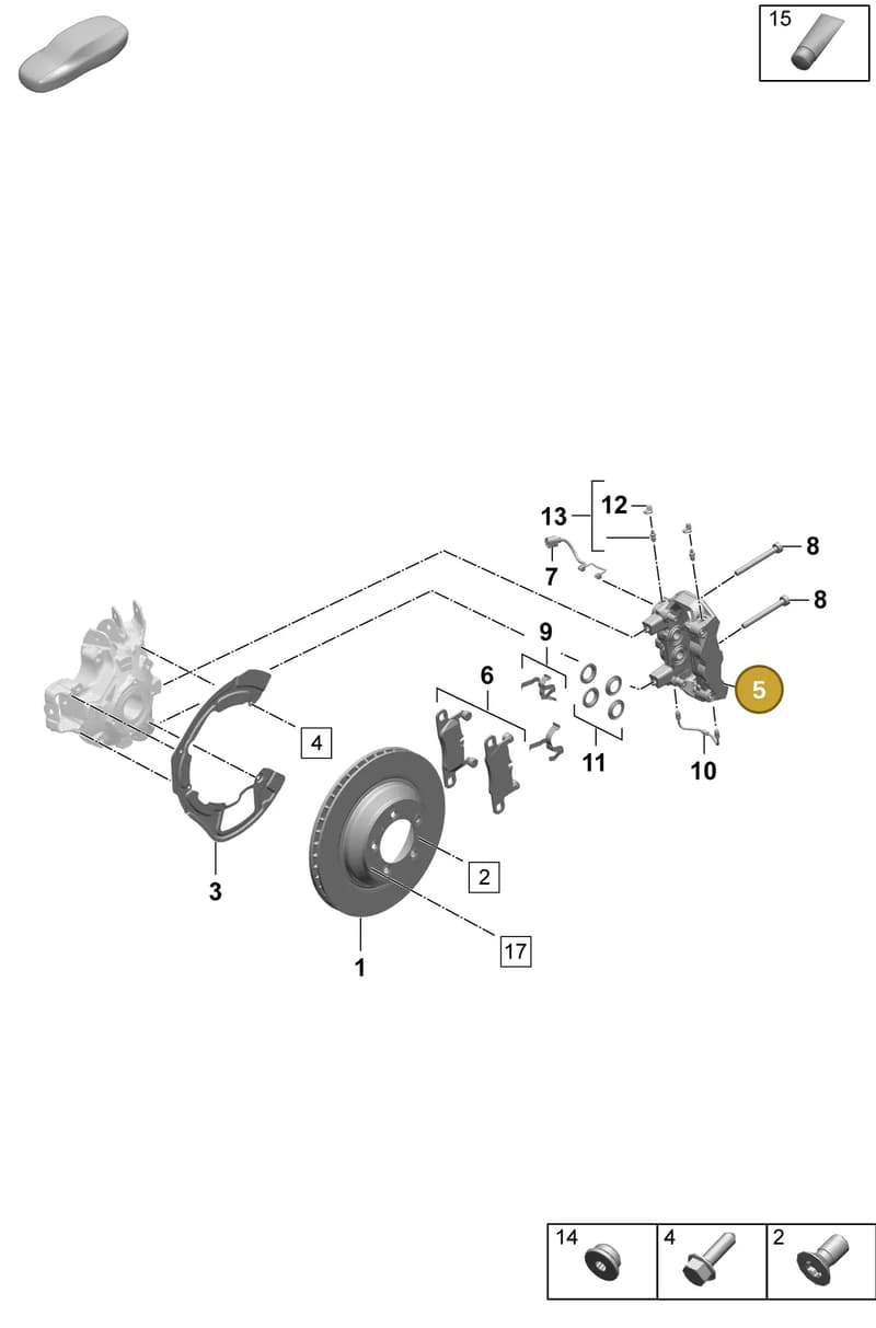 9J1615423AB — Porsche Taycan Sport Turismo (2023-2025) diagram p64603050, position 5