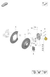 9J1615423K Porsche Caliper without Brake Pads
