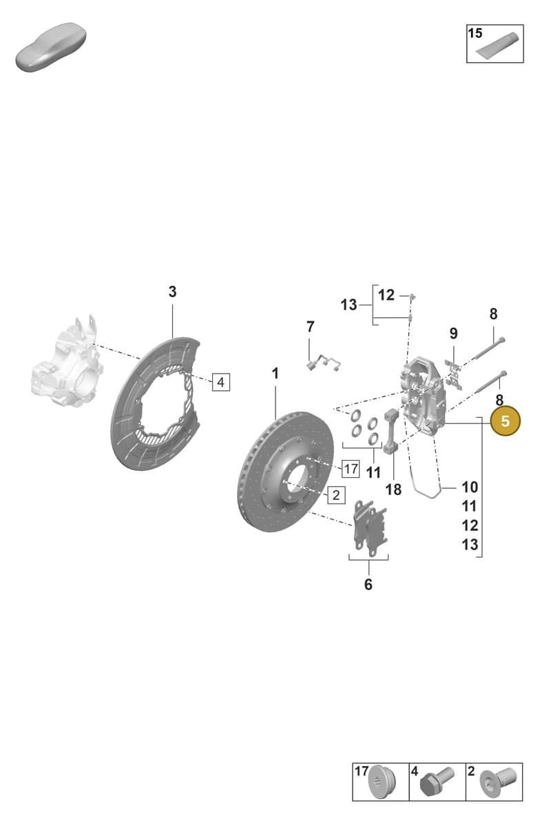 9J1615423L — Porsche Taycan Sport Turismo (2019-2024) diagram p56603010, position 5