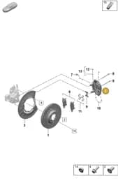 9J1615423R Porsche Caliper without Brake Pads