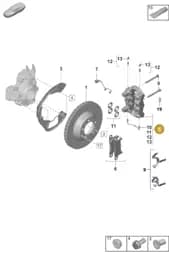 9J1615424L Porsche Caliper without Brake Pads