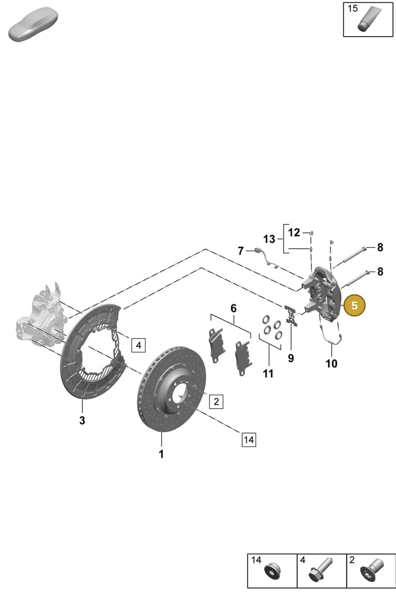 9J1615424S — Porsche Taycan Sport Turismo (2023-2025) diagram p64603300, position 5