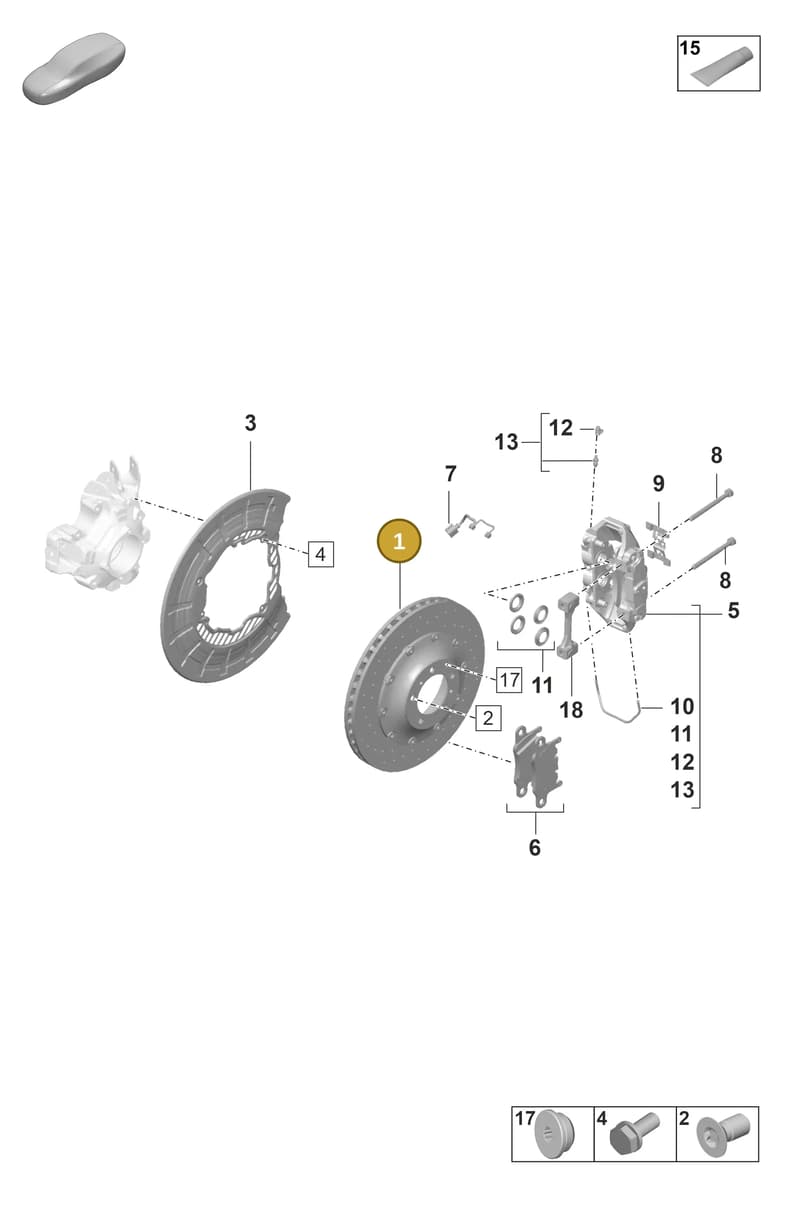 9J1615601 — Porsche Taycan Sport Turismo (2019-2024) diagram p56603010, position 1