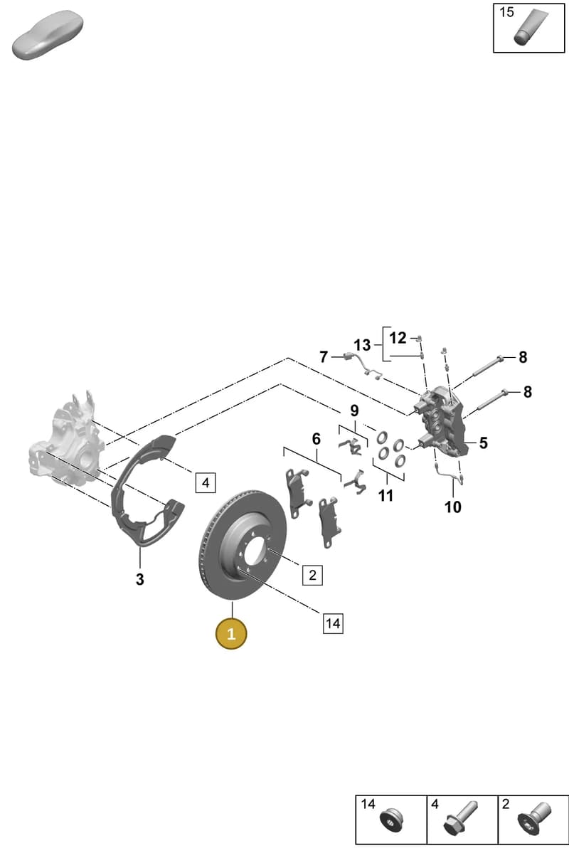 9J1615601 — Porsche Taycan Sport Turismo (2023-2025) diagram p64603200, position 1