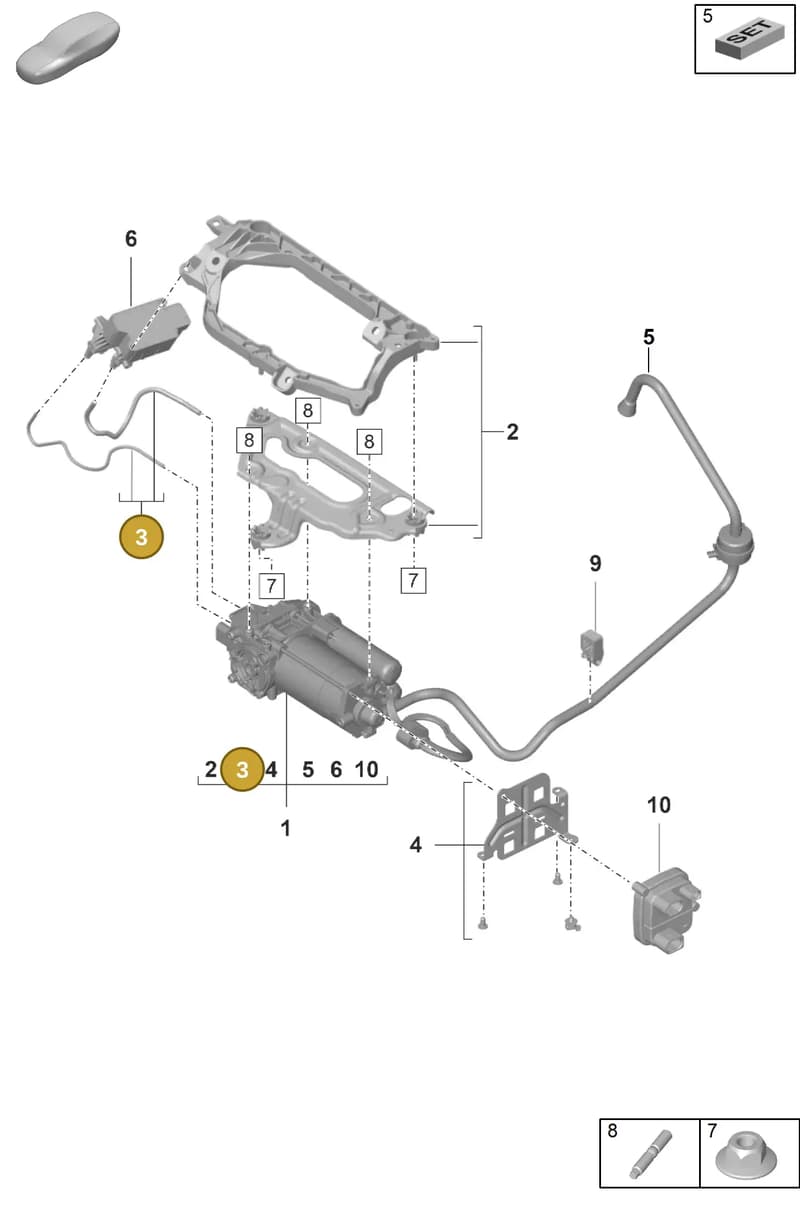 9J1616645A — Porsche Taycan Sport Turismo (2019-2024) diagram p56504000, position 3