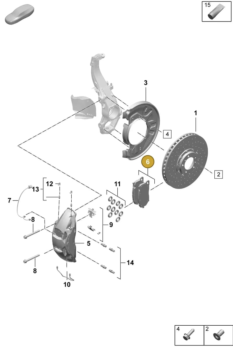 9J1698151N — Porsche Taycan Sport Turismo (2023-2025) diagram p64602300, position 6