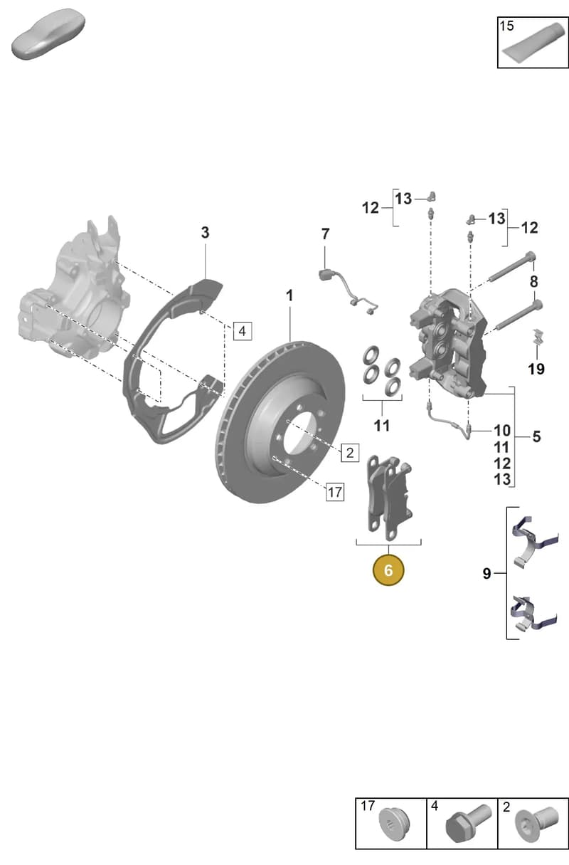 9J1698451E — Porsche Taycan Sport Turismo (2019-2024) diagram p56603000, position 6