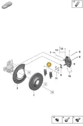 9J1698451G Porsche 1 Set of Brake Pads for Disk Brake