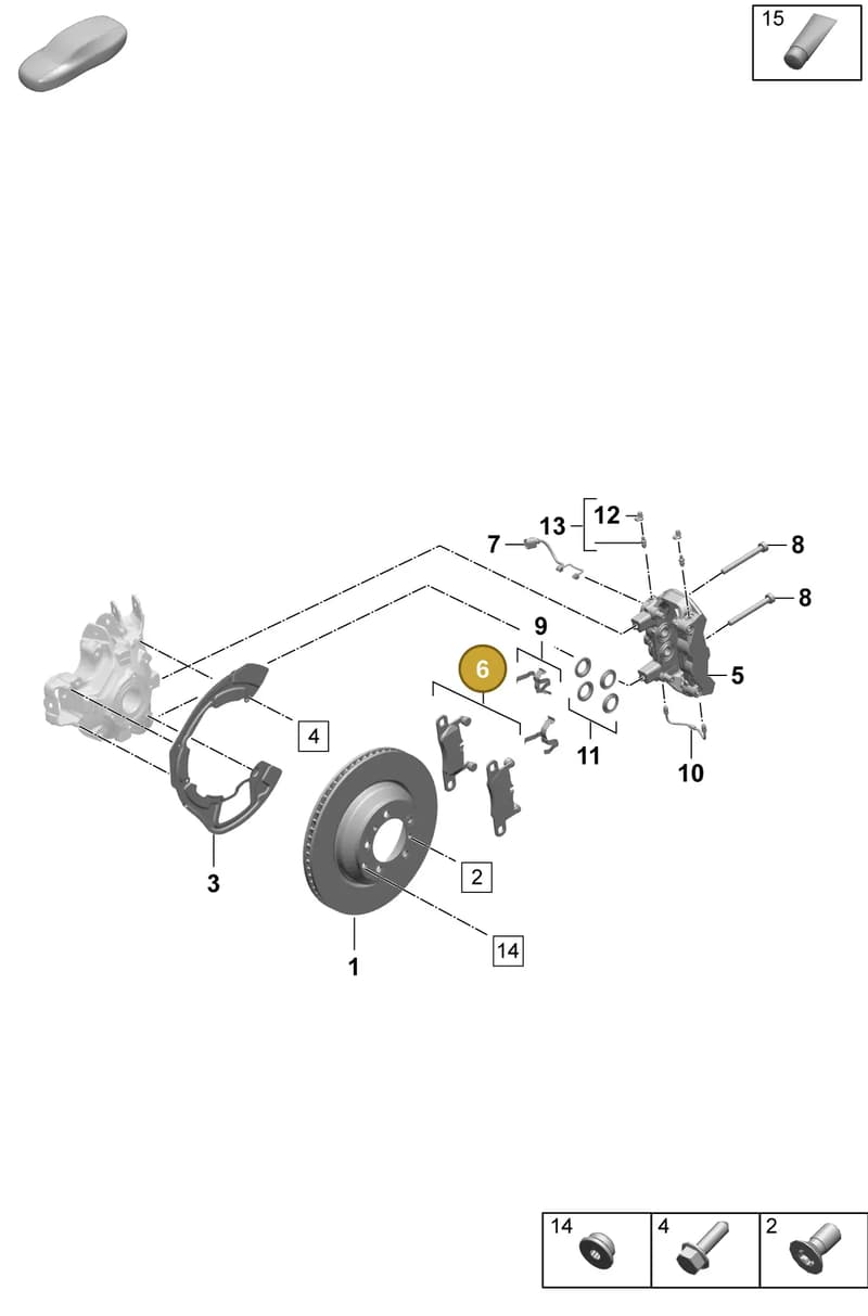 9J1698451L — Porsche Taycan Sport Turismo (2023-2025) diagram p64603200, position 6