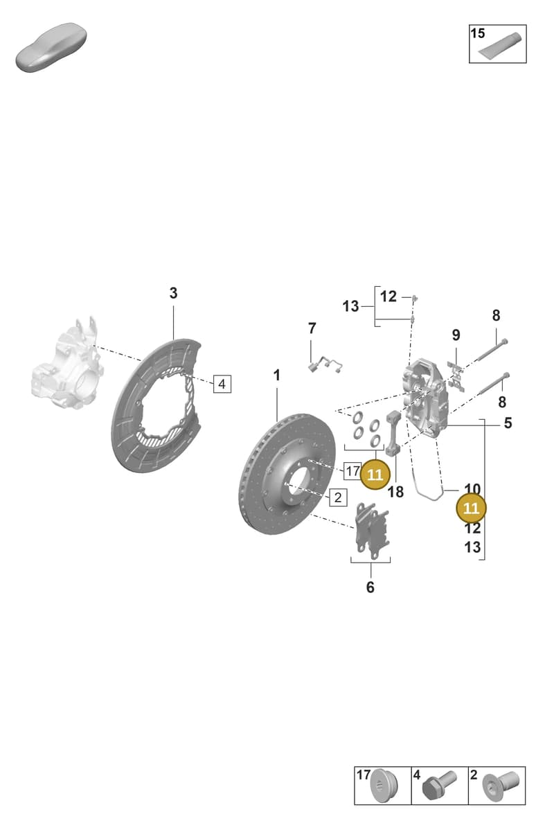 9J1698471 — Porsche Taycan Sport Turismo (2019-2024) diagram p56603010, position 11