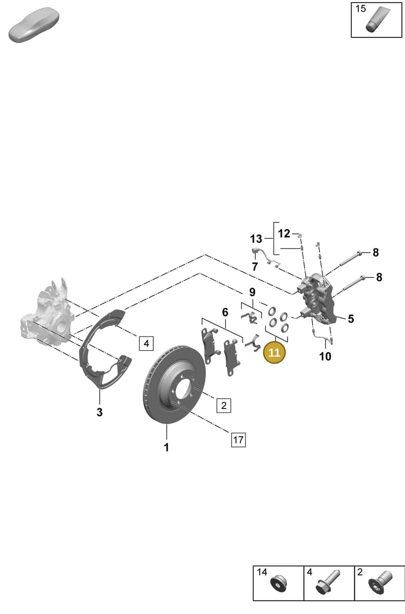 9J1698471 — Porsche Taycan Sport Turismo (2023-2025) diagram p64603050, position 11
