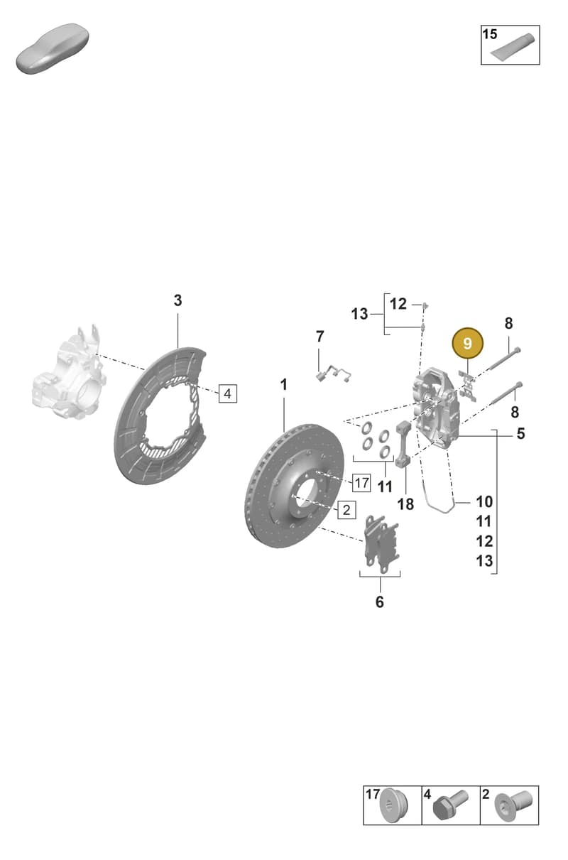 9J1698995 — Porsche Taycan Sport Turismo (2019-2024) diagram p56603010, position 9