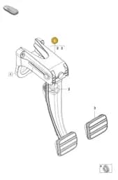 9J1723031 Porsche Bearing Bracket with Brake Pedal