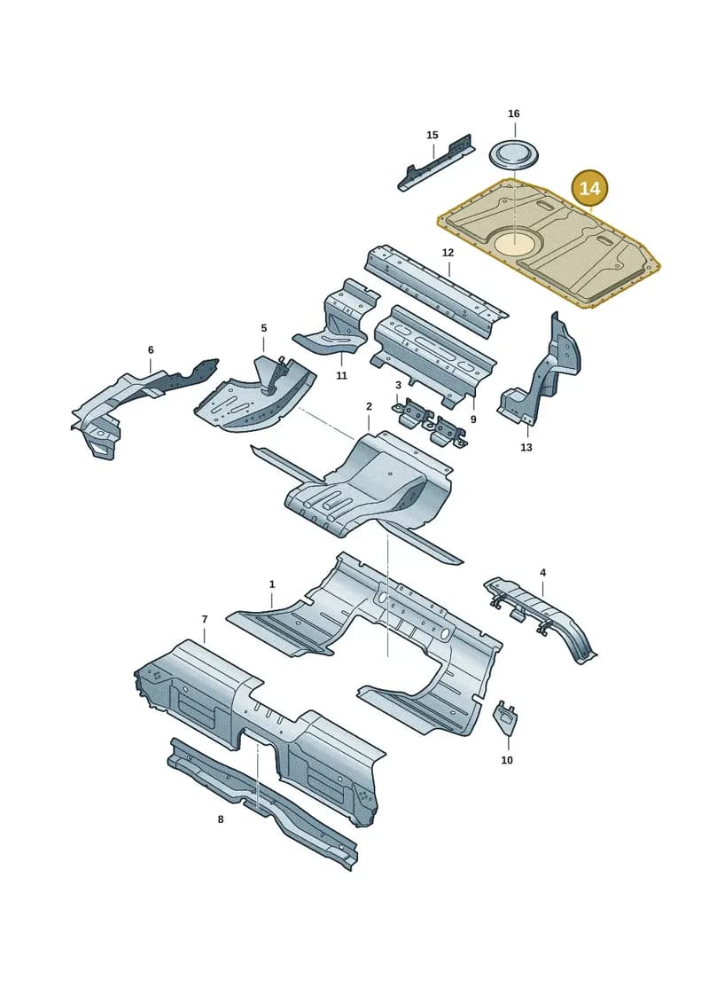 9J1801553BY — Audi RS e-tron GT (2020-2025) diagram 4j1803050, position 14
