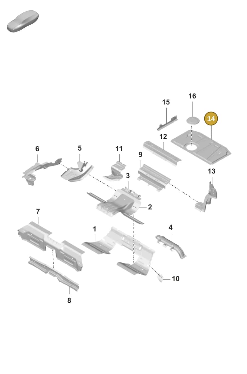 9J1801553BYGRV — Porsche Taycan Sport Turismo (2019-2024) diagram p56801250, position 14