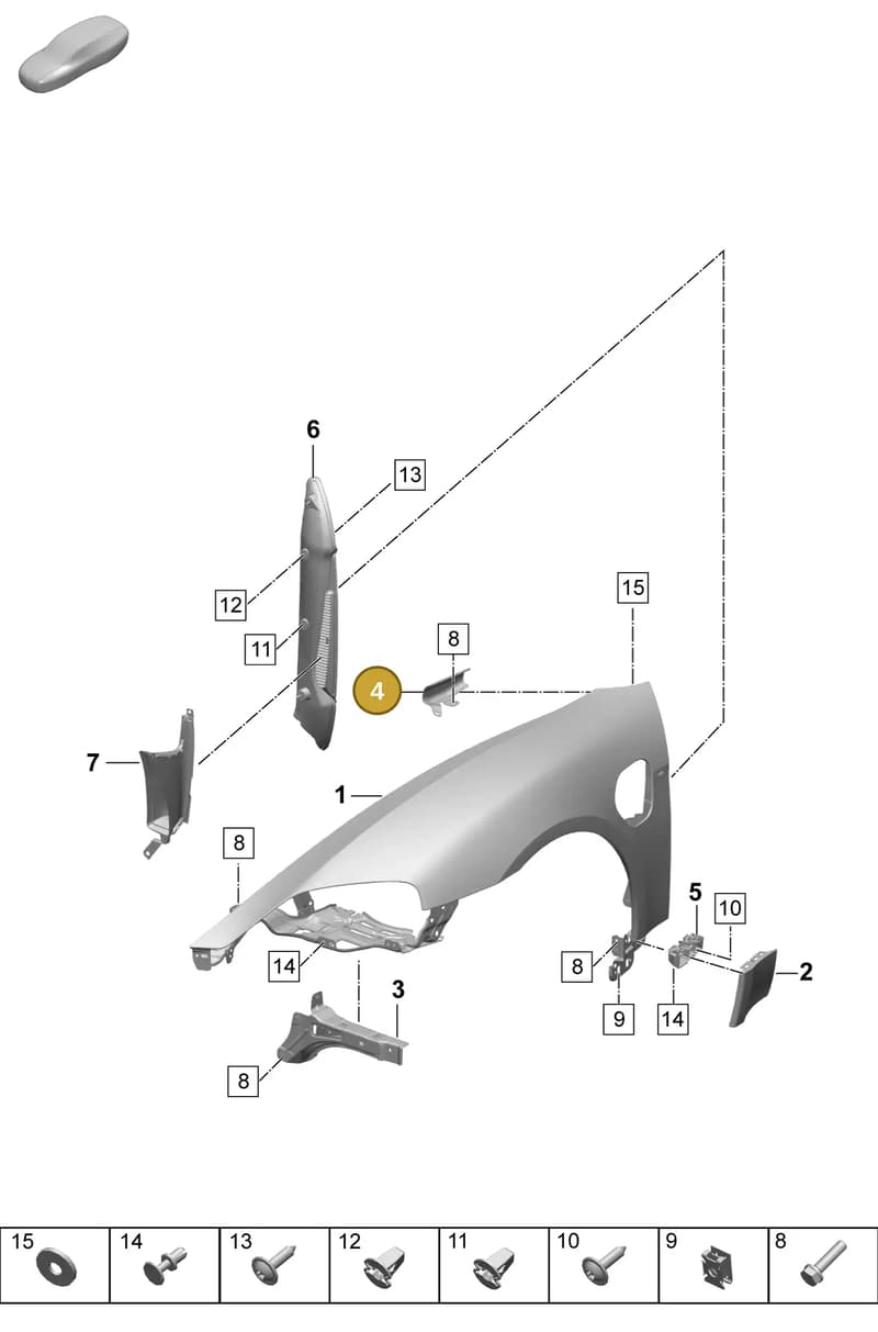 9J1801870YGRV — Porsche Taycan Sport Turismo (2023-) diagram p64801400, position 4