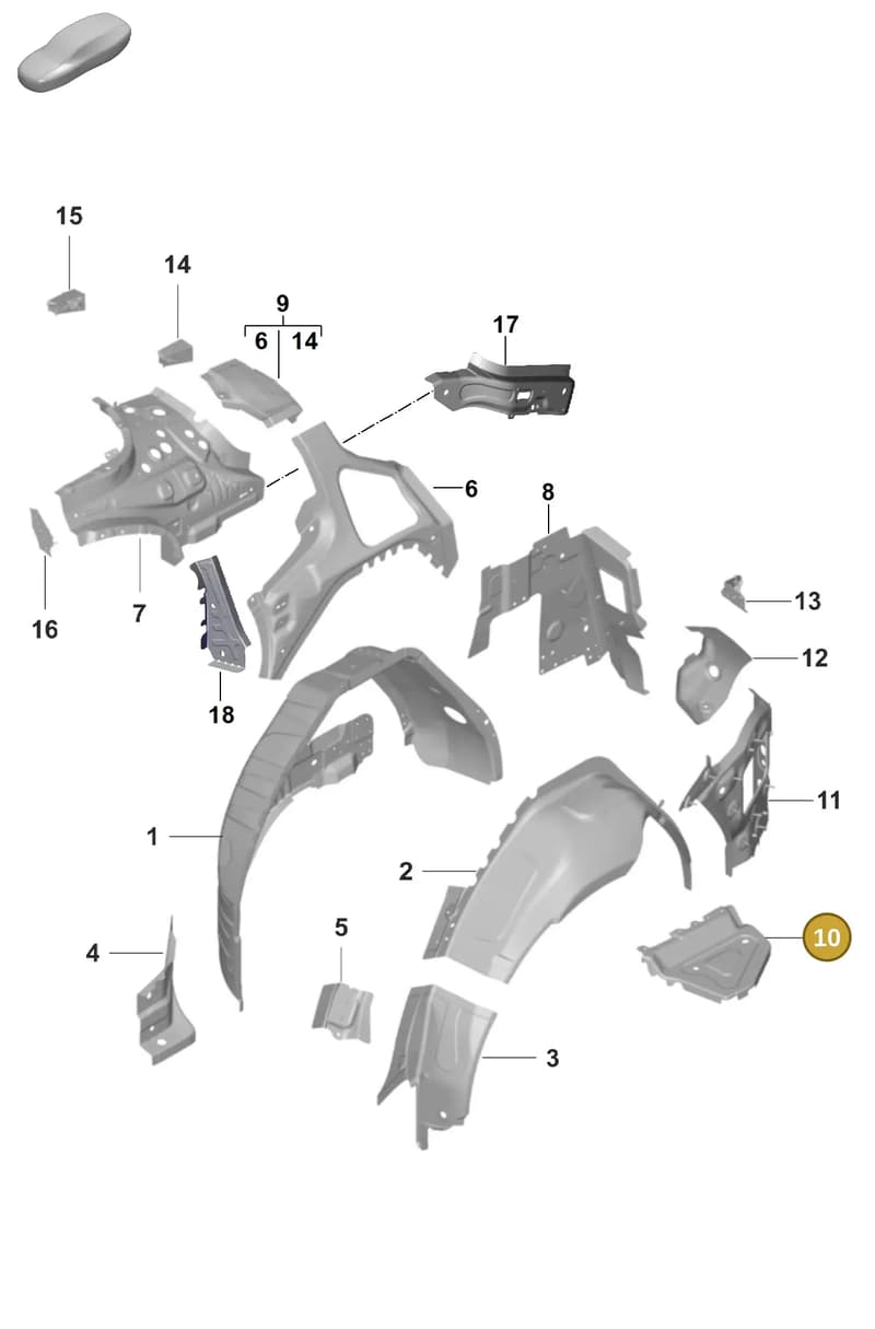 9J1802092Y — Porsche Taycan Sport Turismo (2019-2024) diagram p56801475, position 10