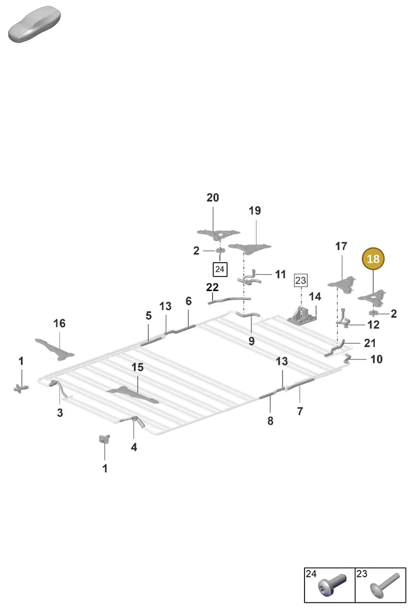 9J1802671AY — Porsche Taycan Sport Turismo (2019-2024) diagram p56251050, position 18