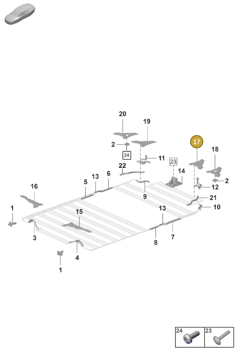 9J1802673Y — Porsche Taycan Sport Turismo (2019-2024) diagram p56251050, position 17