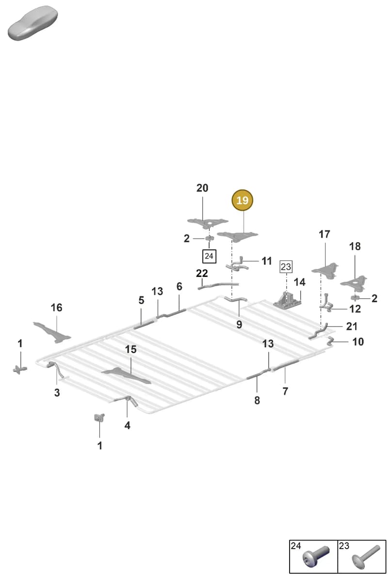 9J1802674Y — Porsche Taycan Sport Turismo (2019-2024) diagram p56251050, position 19