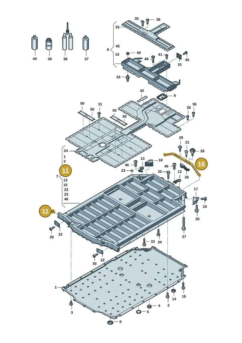9J1802761A — Audi RS e-tron GT (2020-2025) diagram 4j1915520, position 11+16