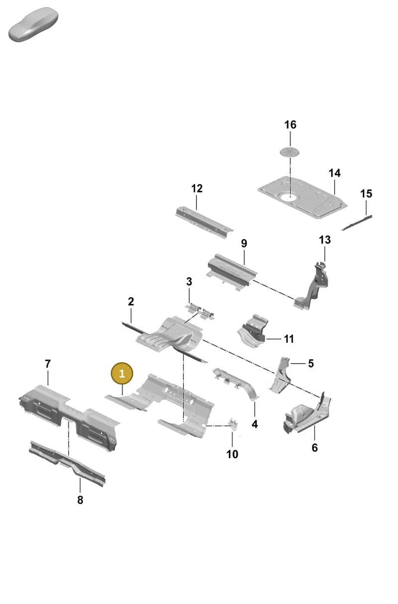 9J1803053Y — Porsche Taycan Sport Turismo (2023-2025) diagram p64801250, position 1