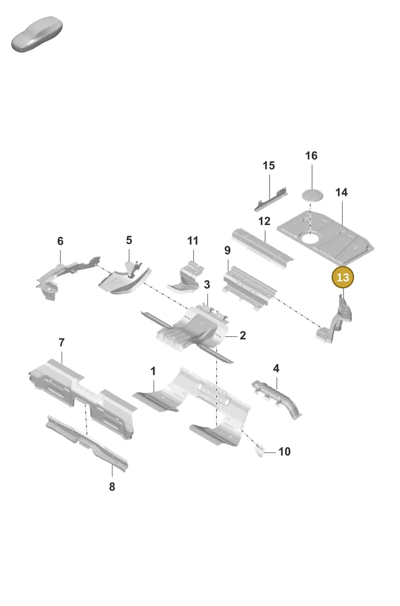 9J1803151YGRV — Porsche Taycan Sport Turismo (2019-2024) diagram p56801250, position 13