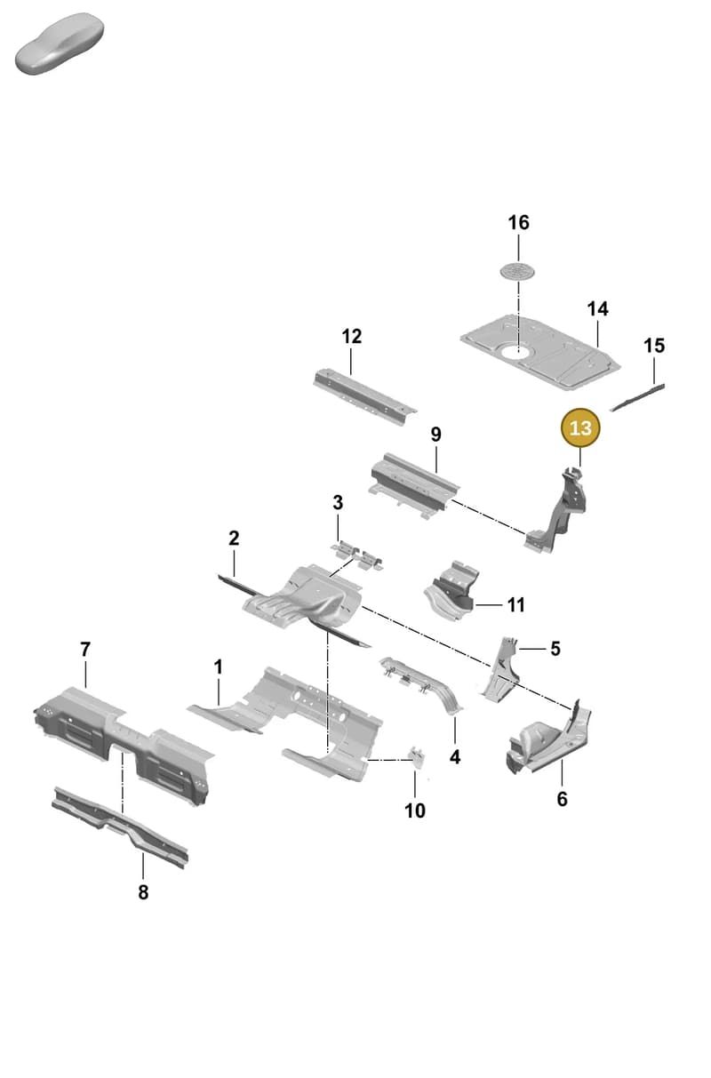 9J1803151Y — Porsche Taycan Sport Turismo (2023-2025) diagram p64801250, position 13