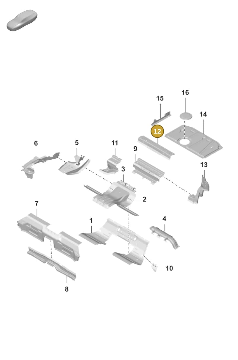 9J1803181YGRV — Porsche Taycan Sport Turismo (2019-2024) diagram p56801250, position 12