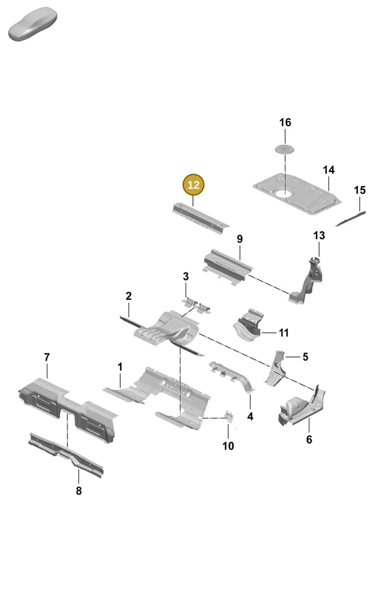 9J1803181YGRV — Porsche Taycan Sport Turismo (2023-) diagram p64801260, position 12