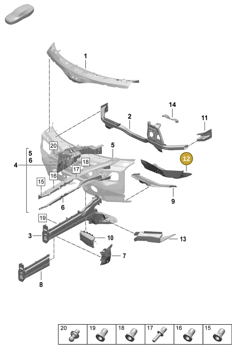 9J1803346Y — Porsche Taycan Sport Turismo (2023-2025) diagram p64801110, position 12